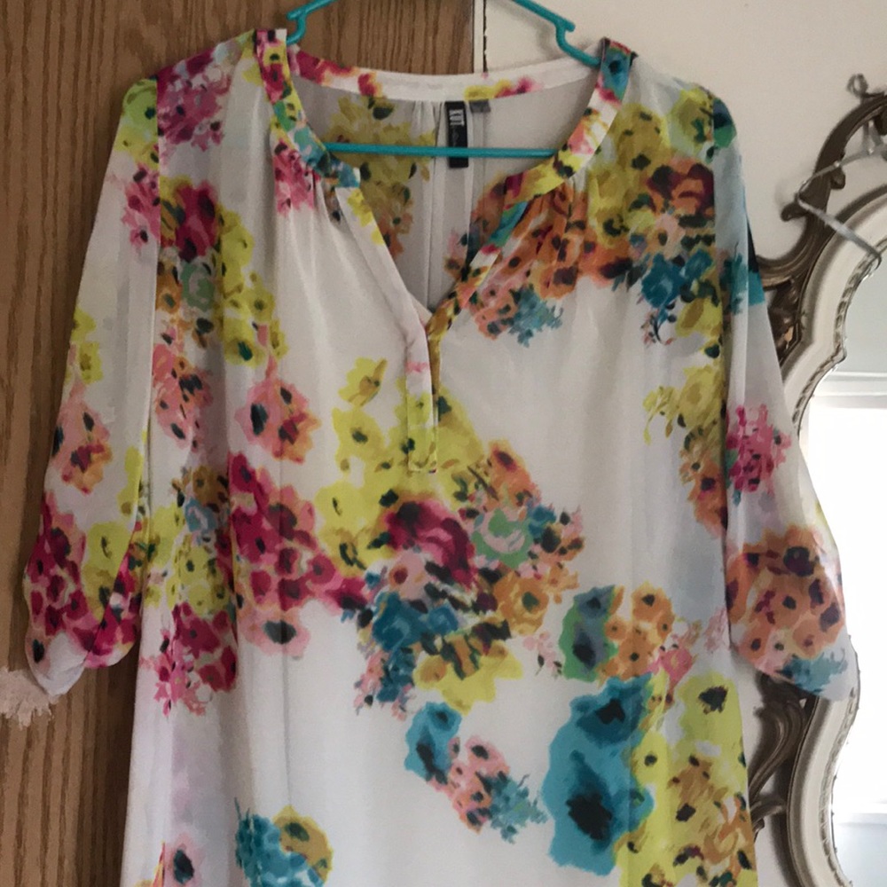 Long floral shirt
